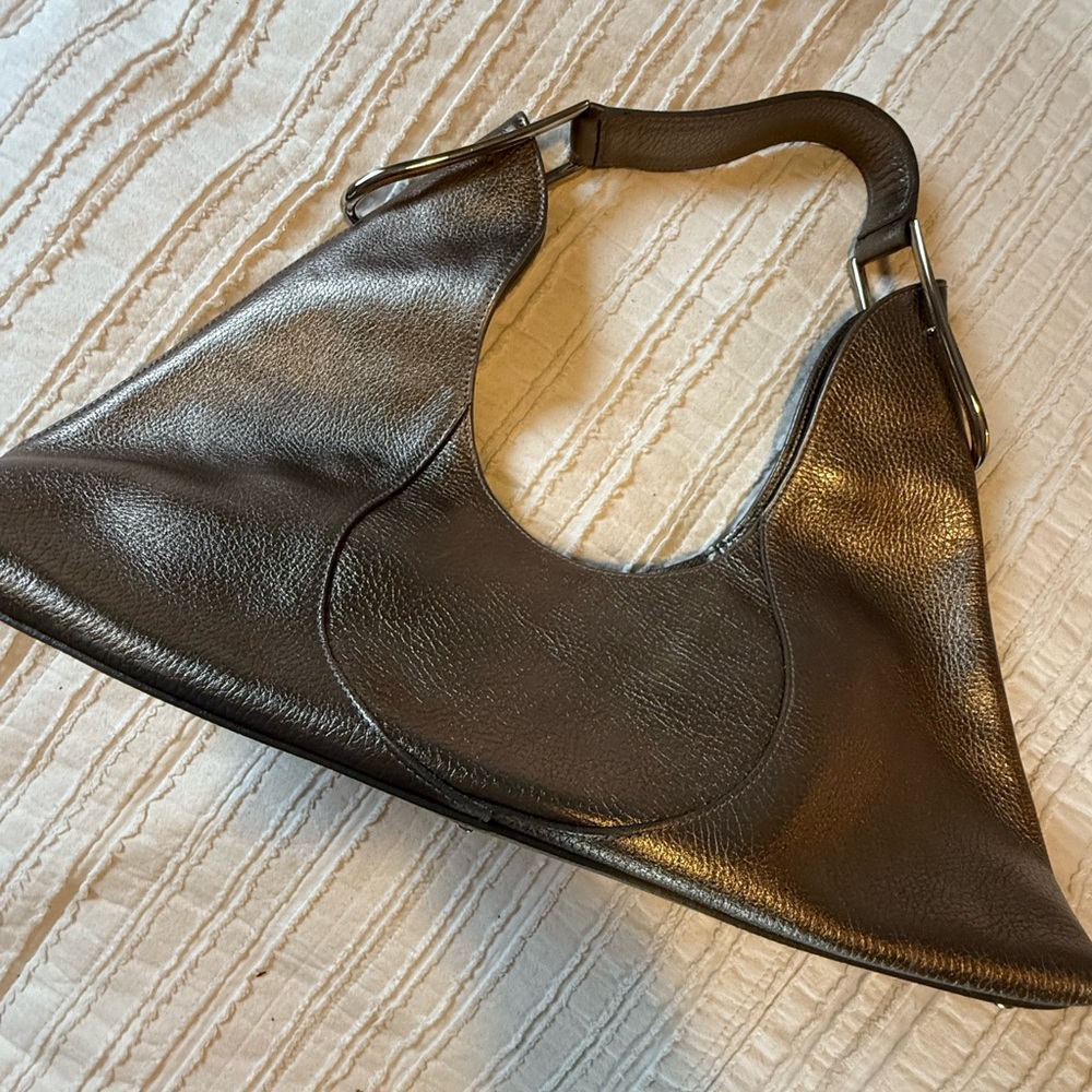 Furla Metallic Silver Leather Shoulder Bag